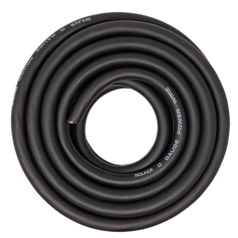 SoundBox 0 Gauge Black Amplifier Power/Ground Wire 1/0 Ga Amp Cable, 25 Feet - Image 1